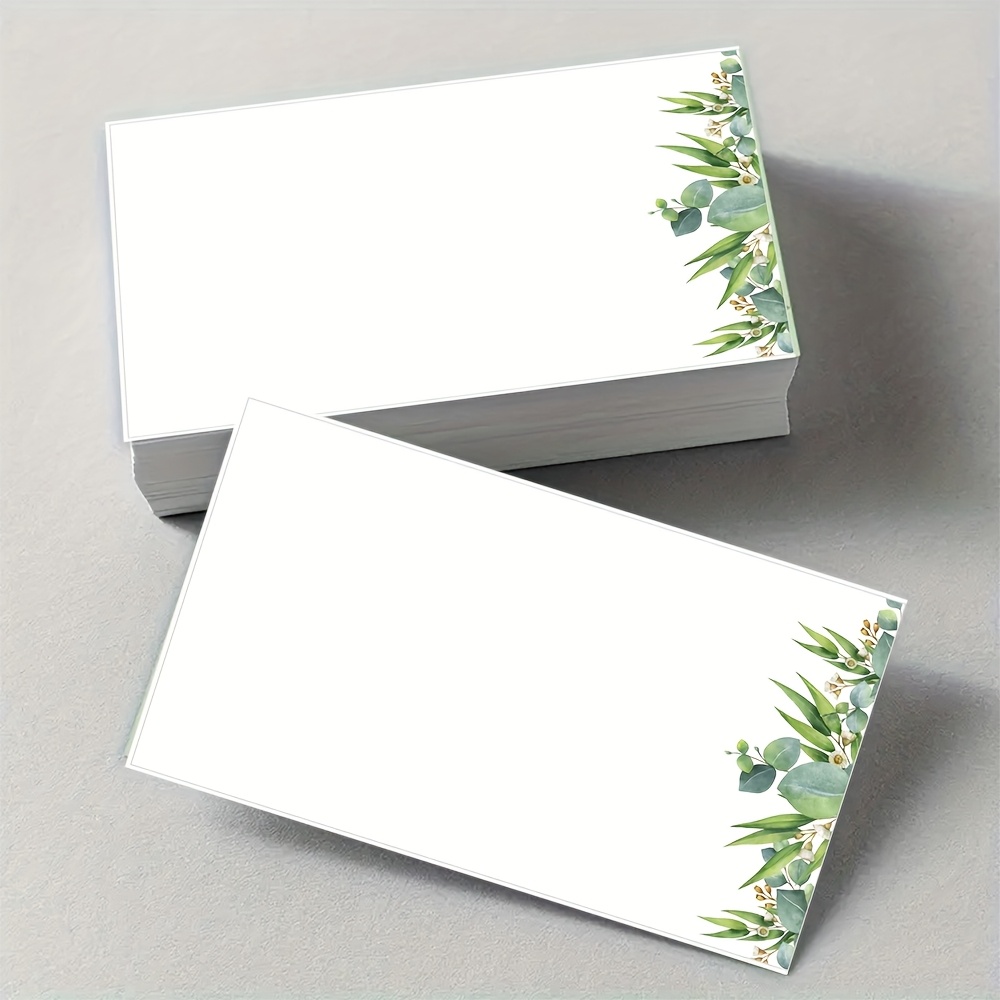 Wedding Supply Company - 50 adet yeşil çiçek desenli boş
