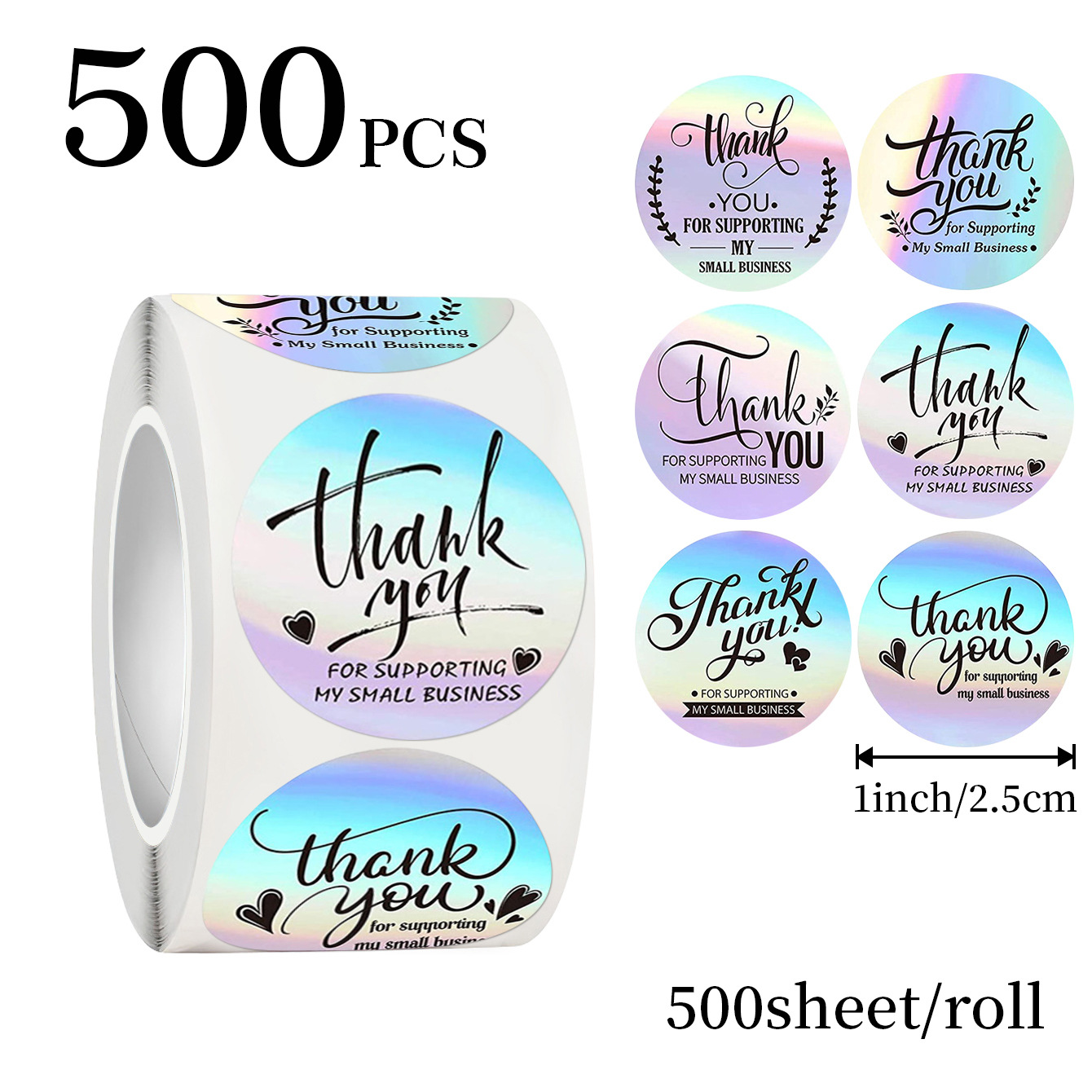 Wedding Souvenir - JCAC 500 adet/rulo 1 inç holografik