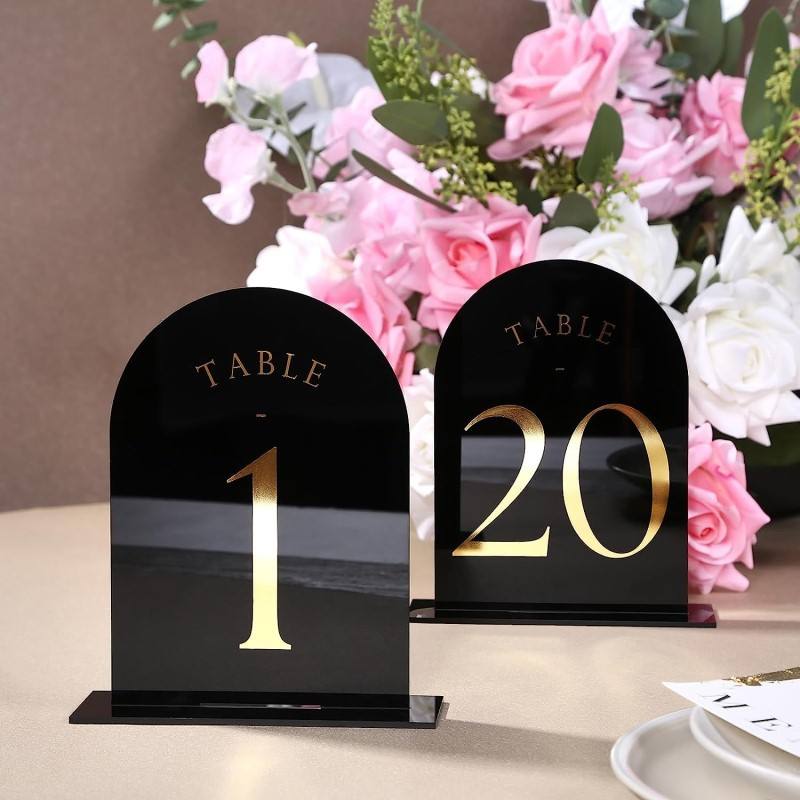 Table Number Gold - Kemerli akrilik masa numaraları düğün Centerpieces