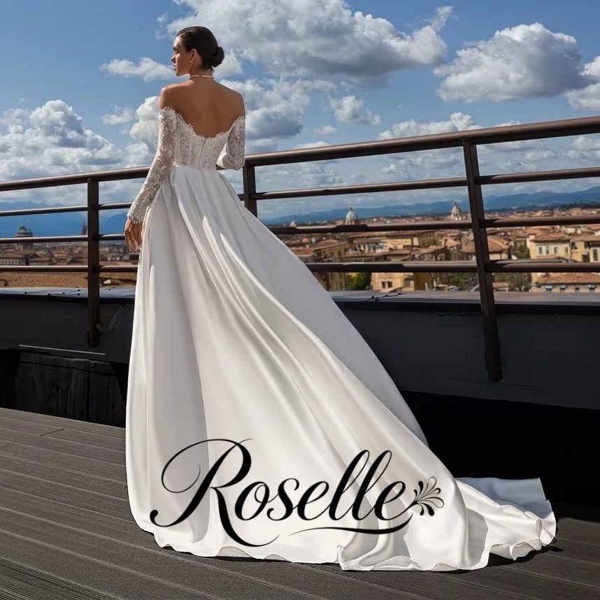 Wedding Qw - ROSELLE Dantel A-Line Zarif Gelinlik Yüksek