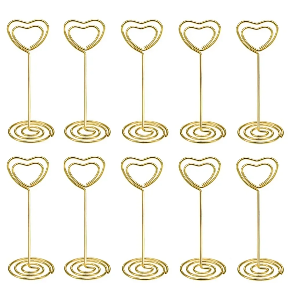 Table Number Gold - 10 adet Kalp Şekli Masa Numarası