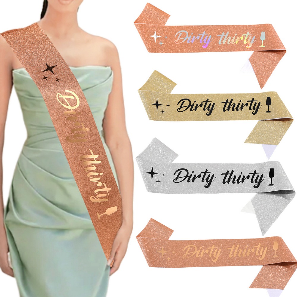 Bride Tribe Sash - Kirli Otuz Kanat Glitter Saten Kirli