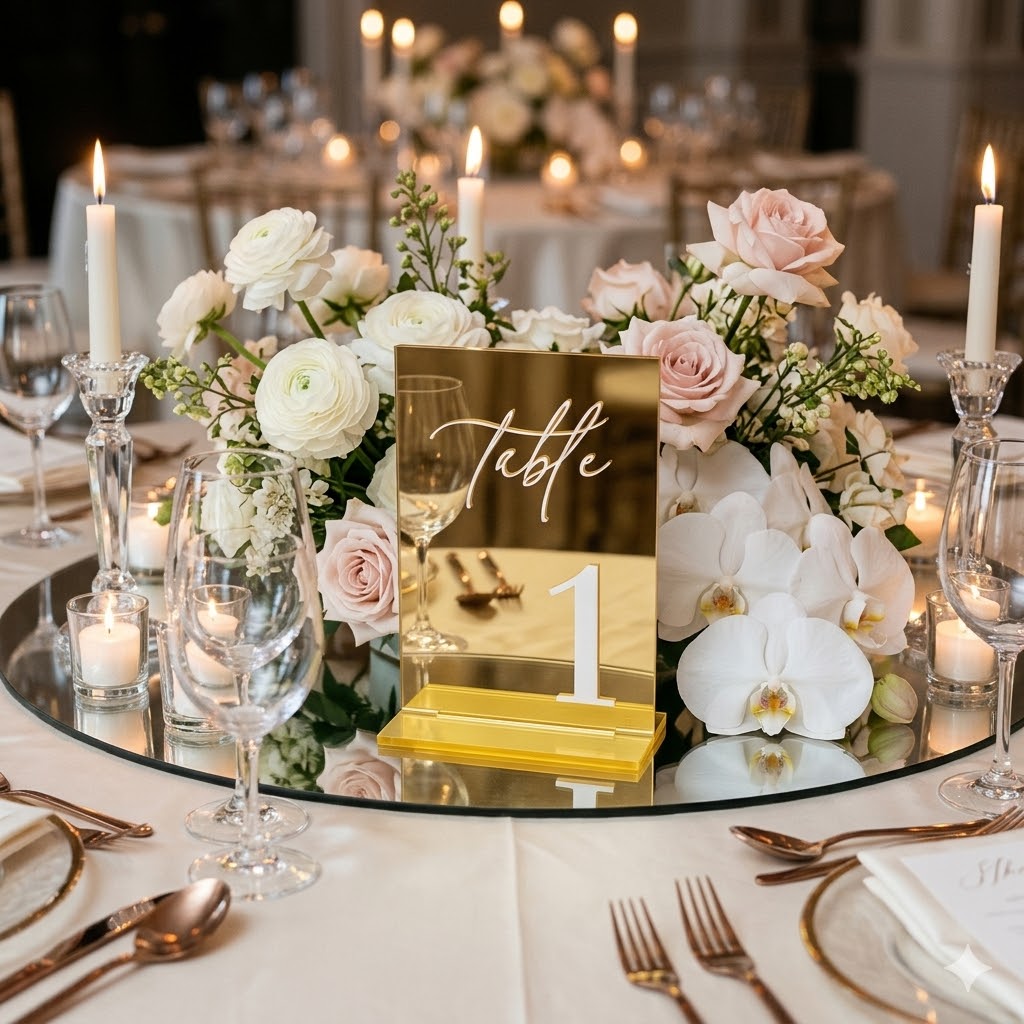 Altın Aynalı Akrilik Masa Numa - Table Number Gold incelemesi ve fiyatı