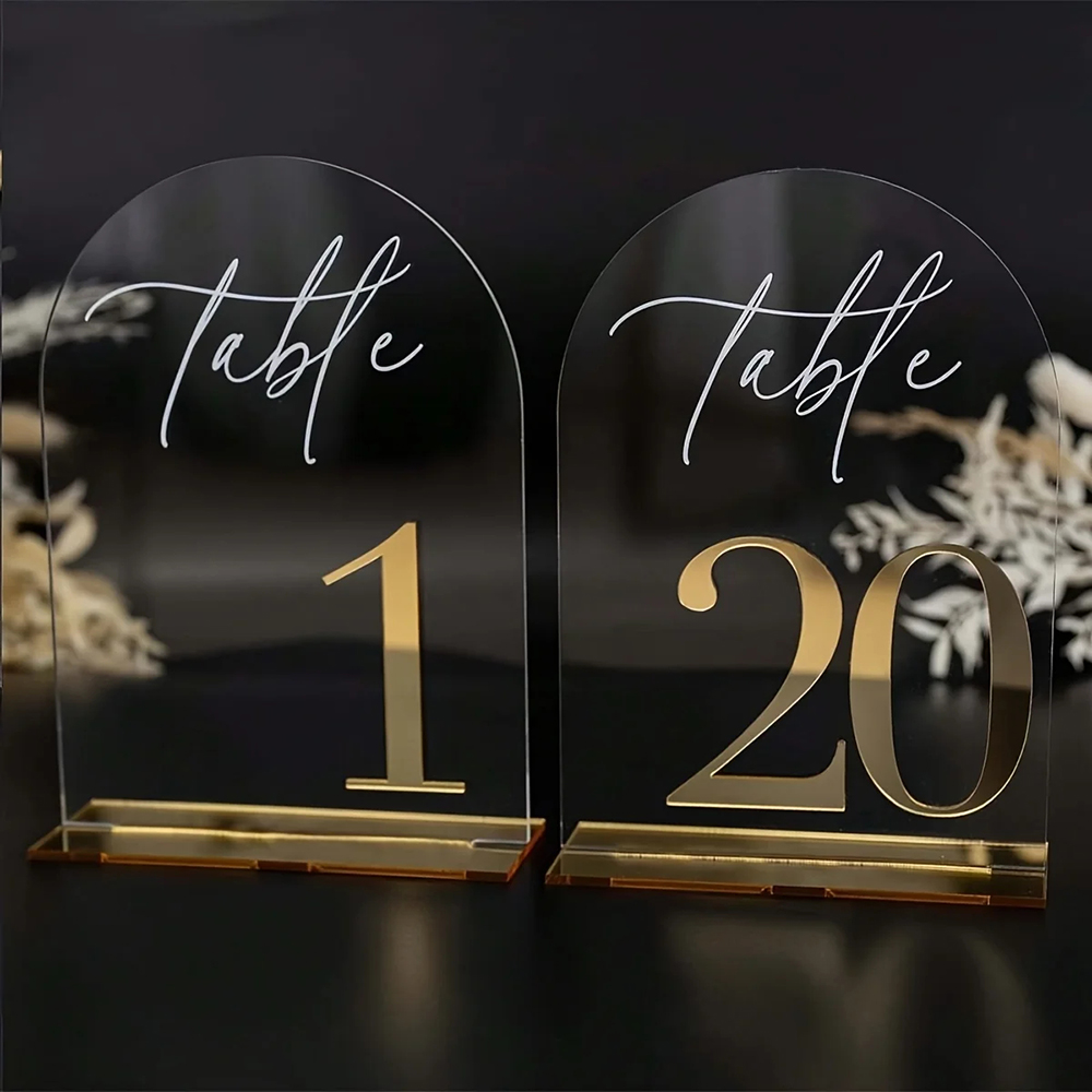 Özel 1 ve 10 adet şeffaf akril - Table Number Gold incelemesi ve fiyatı