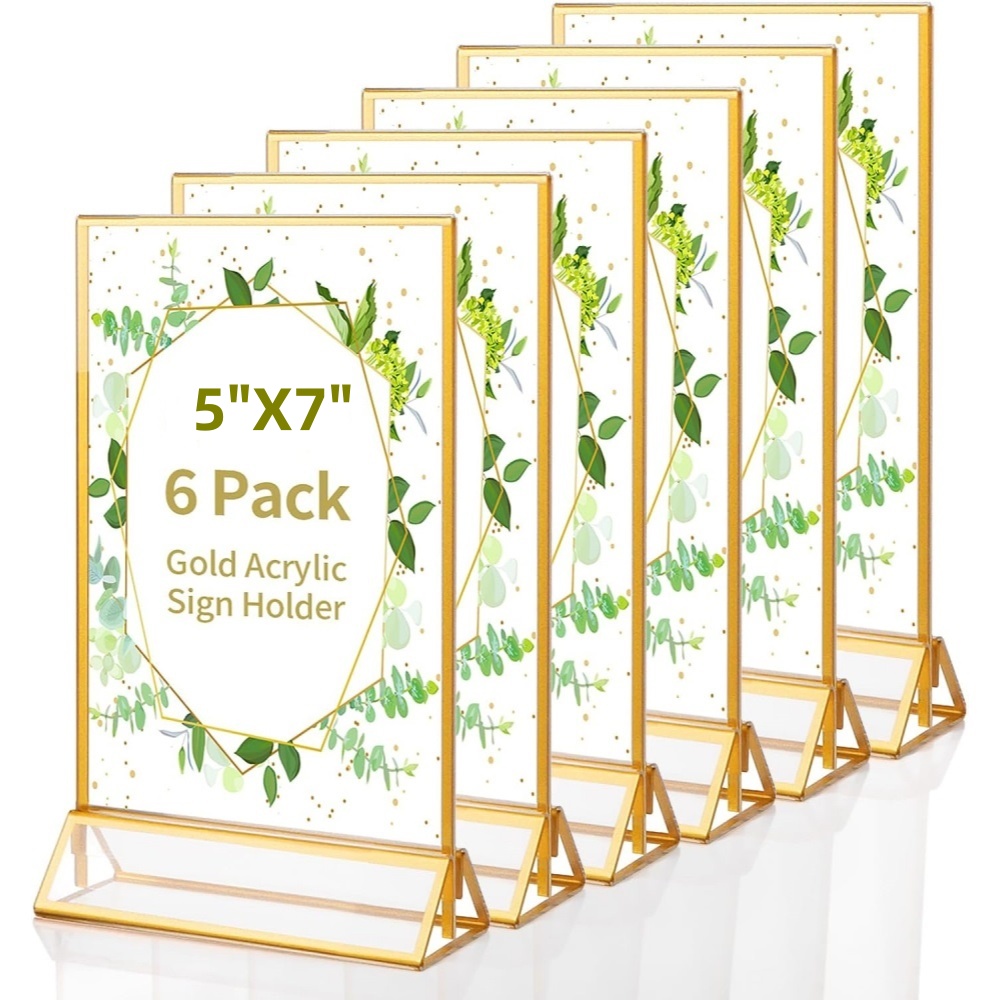 6'lı Paket 5x7 Şeffaf Akrilik  - Table Number Gold incelemesi ve fiyatı