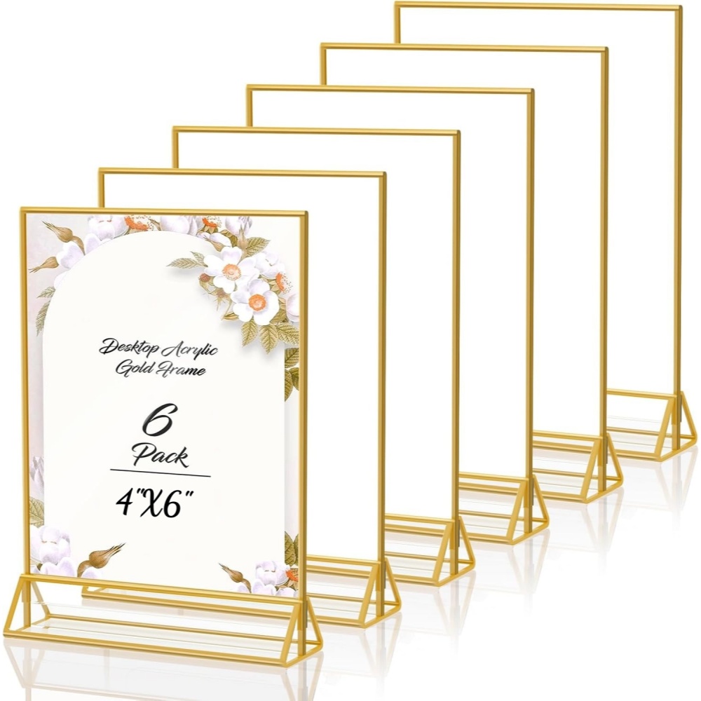 6'lı Paket Altın 4x6 Akrilik R - Table Number Gold incelemesi ve fiyatı